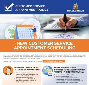 New Customer Service Appointment Scheduling