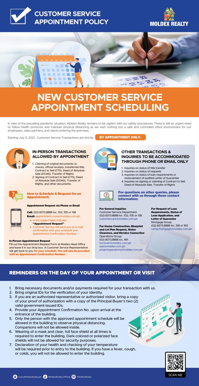 New Customer Service Appointment Scheduling
