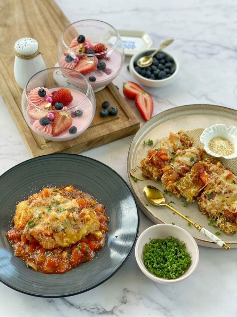 Tasty Treat for Dad Recipe List: Strawberry Panna Cotta and Chicken and Eggplant Parmigiana
