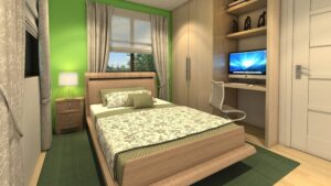Aurora, Interior Perspective of Bedroom 1