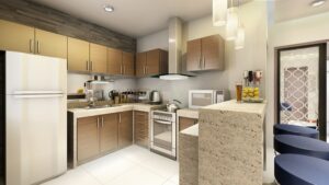 Kathryn House Model - Architect's Perspective of Kitchen